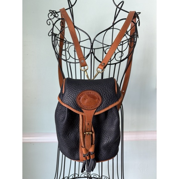 Vintage 90s Dooney & And Bourke Canyon Pebble Leather‎ Navy & Brown Backpack Y2K main image 7